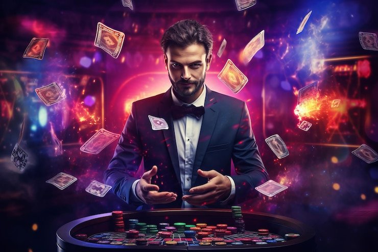 Live dealer blackjack table with multi-camera broadcast